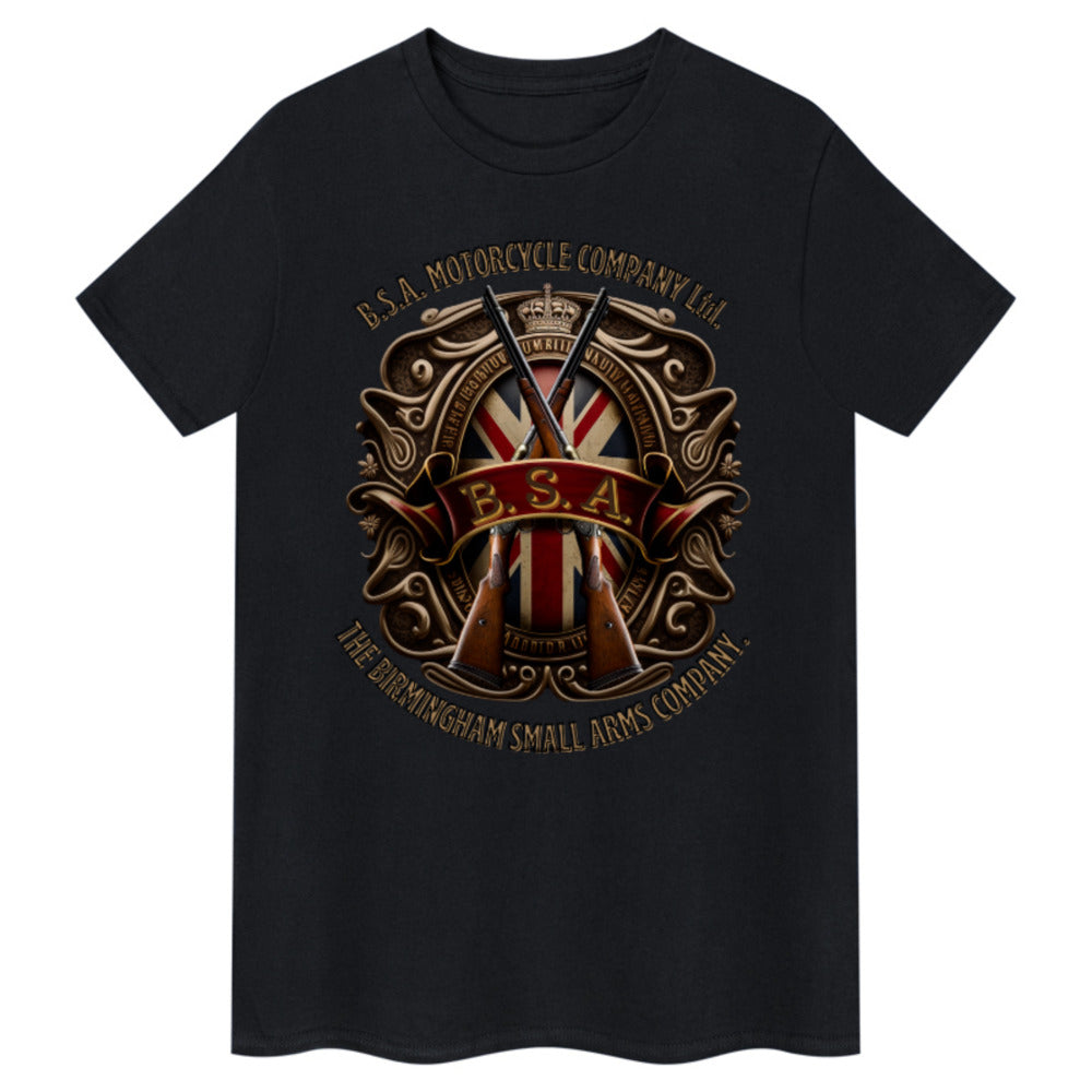 T-shirt Unisexe BSA Genuine Parts Officiel - Noir, 100% Coton, Coupe Ample, Neuf Avec étiquettes