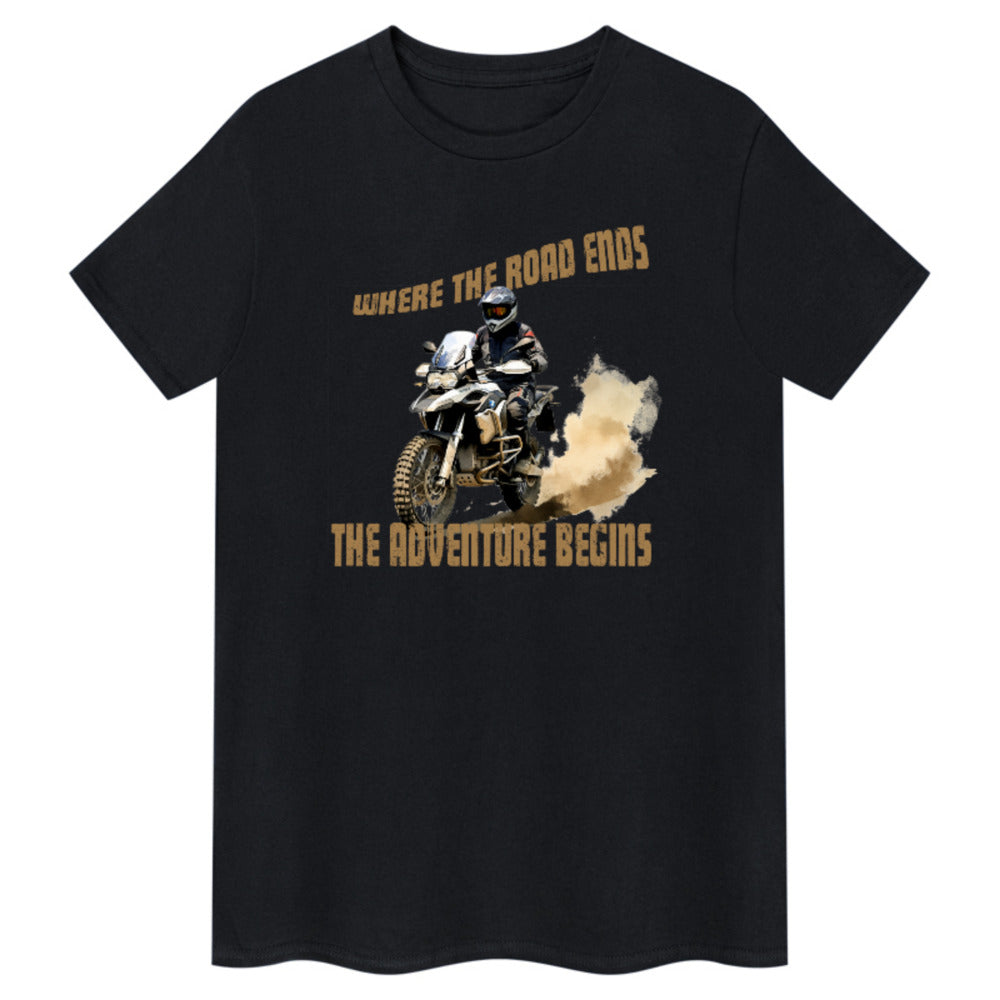 Where The Road Ends The Adventure Begins. BMW Motorcycle T Shirt