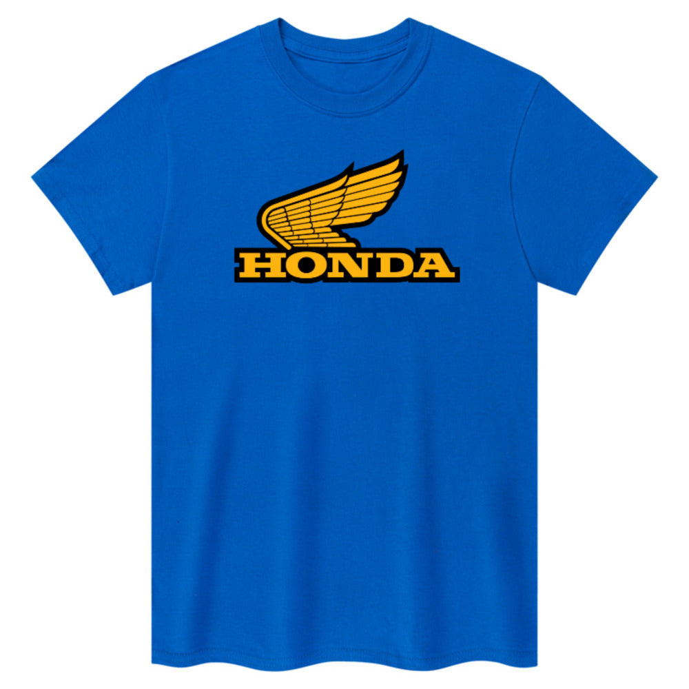 Honda Vintage Distressed Yellow Wing Logo Licensed Adult T