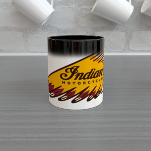 Wärmeempfindliche Tasse mit indischem Motorrad-Logo