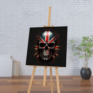 Totenkopf mit Union Jack-Overlay in digitaler Wandkunst