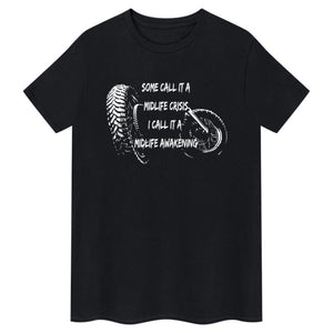 Biker-T-Shirt mit Midlife-Crisis-Slogan
