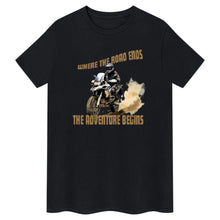 Load image into Gallery viewer, Where The Road Ends, The Adventure Begins. BMW  Motorcycle T-Shirt

