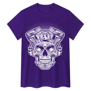 Skull Engine Biker T-Shirt