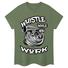 Load image into Gallery viewer, Whistle While You Work Trucker Tee
