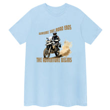 Load image into Gallery viewer, Where The Road Ends, The Adventure Begins. BMW  Motorcycle T-Shirt
