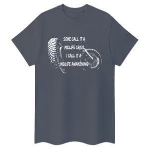 Biker-T-Shirt mit Midlife-Crisis-Slogan