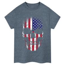 Lade das Bild in den Galerie-Viewer, USA-Totenkopf-Flaggen-T-Shirt
