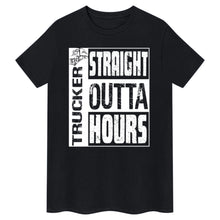 Load image into Gallery viewer, Trucker Tee Straight Outta Hours Funny Design
